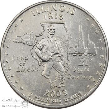 سکه کوارتر دلار 2003P ایالتی (ایلینوی) - AU - آمریکا
