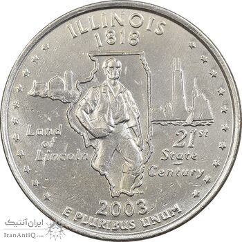سکه کوارتر دلار 2003D ایالتی (ایلینوی) - AU - آمریکا