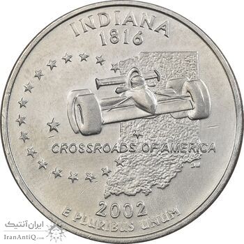 سکه کوارتر دلار 2002D ایالتی (ایندیانا) - AU - آمریکا