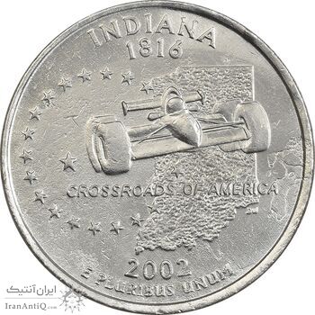 سکه کوارتر دلار 2002D ایالتی (ایندیانا) - AU - آمریکا