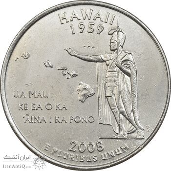 سکه کوارتر دلار 2008P ایالتی (هاوایی) - AU - آمریکا