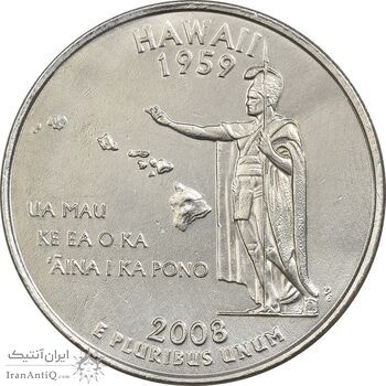 سکه کوارتر دلار 2008D ایالتی (هاوایی) - AU - آمریکا