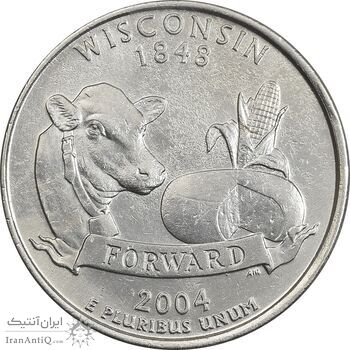 سکه کوارتر دلار 2004P ایالتی (ویسکانسین) - AU - آمریکا