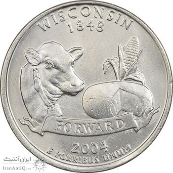 سکه کوارتر دلار 2004P ایالتی (ویسکانسین) - AU - آمریکا