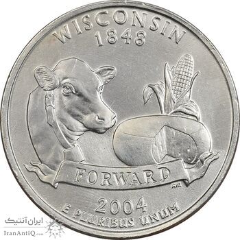 سکه کوارتر دلار 2004D ایالتی (ویسکانسین) - AU - آمریکا