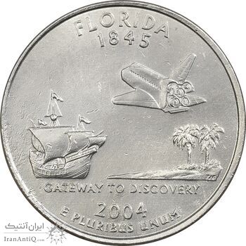 سکه کوارتر دلار 2004D ایالتی (فلوریدا) - AU - آمریکا