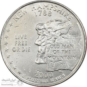 سکه کوارتر دلار 2000P ایالتی (نیوهمشایر) - AU - آمریکا