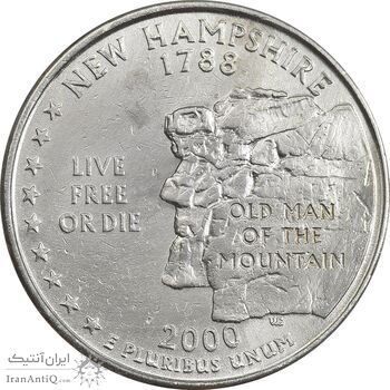 سکه کوارتر دلار 2000P ایالتی (نیوهمشایر) - AU - آمریکا