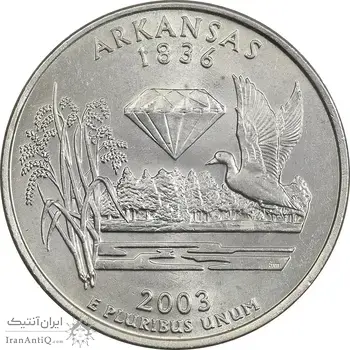سکه کوارتر دلار 2003P ایالتی (آرکانزاس) - MS63 - آمریکا