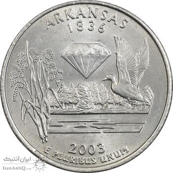 سکه کوارتر دلار 2003P ایالتی (آرکانزاس) - MS62 - آمریکا