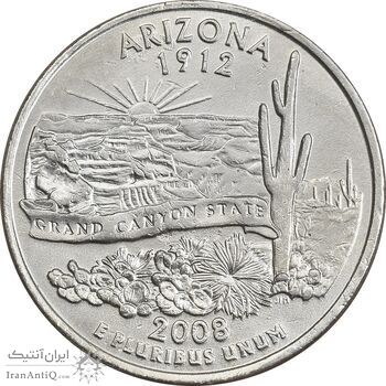 سکه کوارتر دلار 2008P ایالتی (آریزونا) - AU - آمریکا