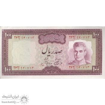اسکناس 100 ریال (آموزگار - جهانشاهی) - تک - AU50 - محمد رضا شاه اسکناس 100 ریال (آموزگار - جهانشاهی) - تک - AU50 - محمد رضا شاه