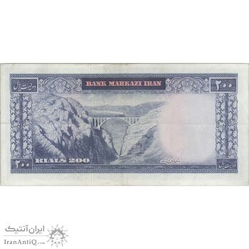 اسکناس 200 ریال (آموزگار - سمیعی) - تک - EF45 - محمد رضا شاه