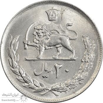 سکه 20 ریال 1357 - MS63 - محمد رضا شاه سکه 20 ریال 1357 - MS63 - محمد رضا شاه