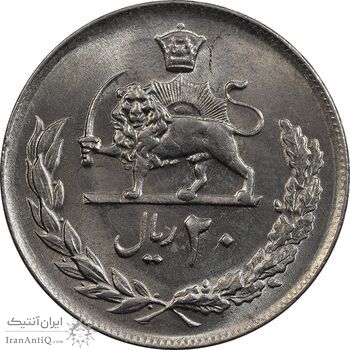 سکه 20 ریال 1357 - MS63 - محمد رضا شاه سکه 20 ریال 1357 - MS63 - محمد رضا شاه