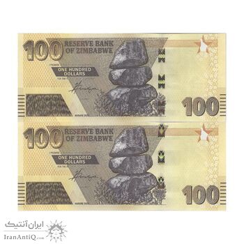 اسکناس 100 دلار 2021 جمهوری - جفت - UNC63 - زیمبابوه