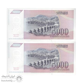 اسکناس 5000 دینار 1991 جمهوری فدرال سوسیالیستی - جفت - UNC63 - یوگوسلاوی