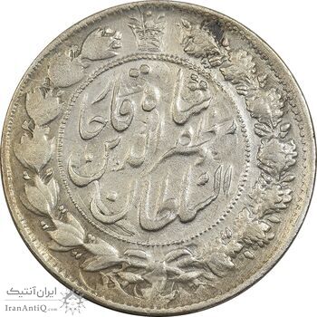 سکه 2 قران 1322 (بدون کنگره) - 2 تاریخ پایین - VF35 - مظفرالدین شاه