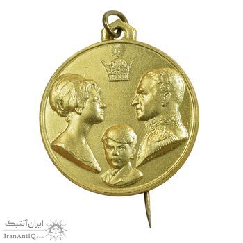 مدال آویزی تاجگذاری (سه رخ) - UNC - محمد رضا شاه
