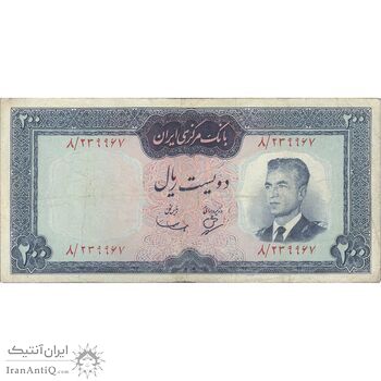 اسکناس 200 ریال (بهنیا - سمیعی) - تک - VF25 - محمد رضا شاه