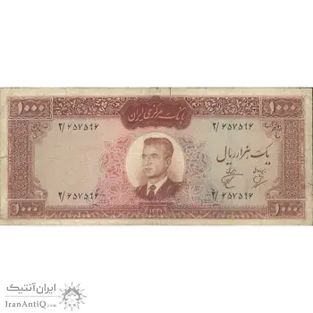 اسکناس 1000 ریال 1341 - تک - VF20 - محمد رضا شاه