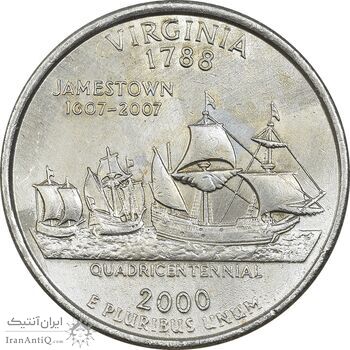سکه کوارتر دلار 2000P ایالتی (ویرجینیا) - AU - آمریکا
