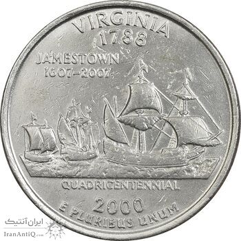 سکه کوارتر دلار 2000D ایالتی (ویرجینیا) - AU - آمریکا