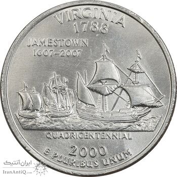 سکه کوارتر دلار 2000D ایالتی (ویرجینیا) - AU - آمریکا