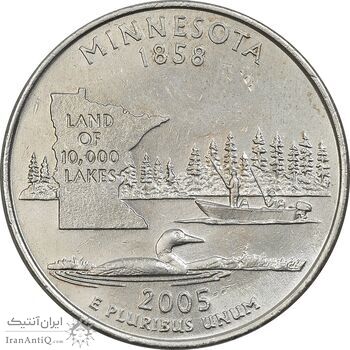 سکه کوارتر دلار 2005P ایالتی (مینسوتا) - AU - آمریکا