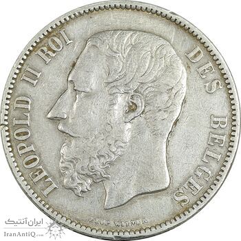 سکه 5 فرانک 1870 لئوپولد دوم - EF45 - بلژیک سکه 5 فرانک 1870 لئوپولد دوم - EF45 - بلژیک