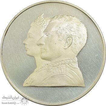 مدال نقره 200 ریال جشنهای 2500 ساله 1350 - PF62 - محمد رضا شاه