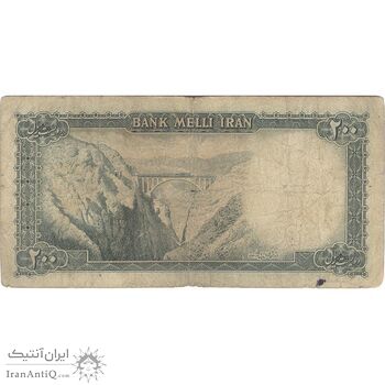 اسکناس 200 ریال سری سوم - تک - F15 - محمد رضا شاه اسکناس 200 ریال سری سوم - تک - F15 - محمد رضا شاه