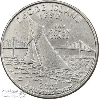سکه کوارتر دلار 2001P ایالتی (رود آیلند) - AU - آمریکا