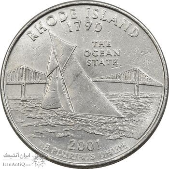 سکه کوارتر دلار 2001P ایالتی (رود آیلند) - AU - آمریکا