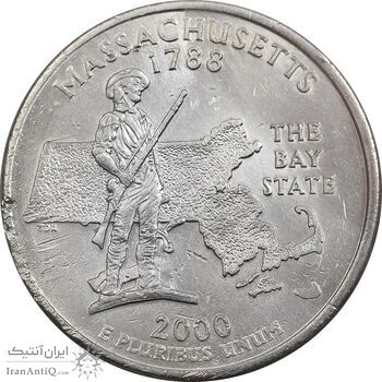 سکه کوارتر دلار 2000D ایالتی (ماساچوست) - AU - آمریکا