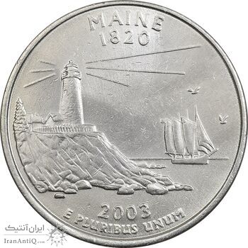 سکه کوارتر دلار 2003D ایالتی (مین) - AU - آمریکا