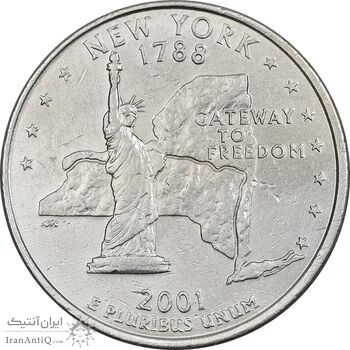 سکه کوارتر دلار 2001D ایالتی (نیویورک) - AU - آمریکا