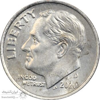 سکه 1 دایم 2020D روزولت - AU58 - آمریکا سکه 1 دایم 2020D روزولت - AU58 - آمریکا