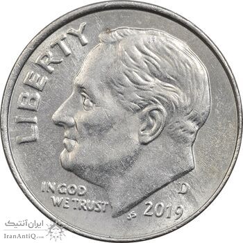 سکه 1 دایم 2019D روزولت - AU55 - آمریکا سکه 1 دایم 2019D روزولت - AU55 - آمریکا