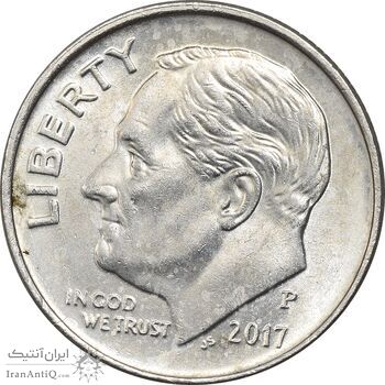 سکه 1 دایم 2017P روزولت - AU58 - آمریکا سکه 1 دایم 2017P روزولت - AU58 - آمریکا