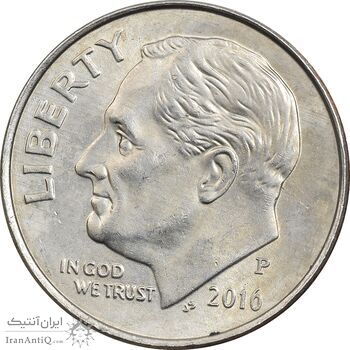 سکه 1 دایم 2016P روزولت - AU58 - آمریکا سکه 1 دایم 2016P روزولت - AU58 - آمریکا