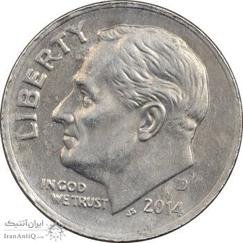 سکه 1 دایم 2014D روزولت - EF45 - آمریکا سکه 1 دایم 2014D روزولت - EF45 - آمریکا