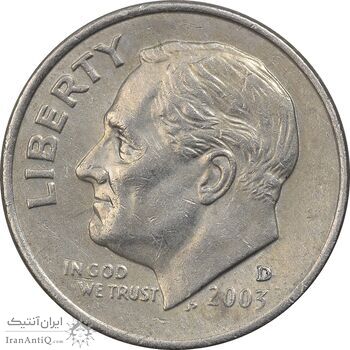 سکه 1 دایم 2003D روزولت - EF45 - آمریکا سکه 1 دایم 2003D روزولت - EF45 - آمریکا