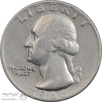 سکه کوارتر دلار 1966 واشنگتن - EF40 - آمریکا سکه کوارتر دلار 1966 واشنگتن - EF40 - آمریکا