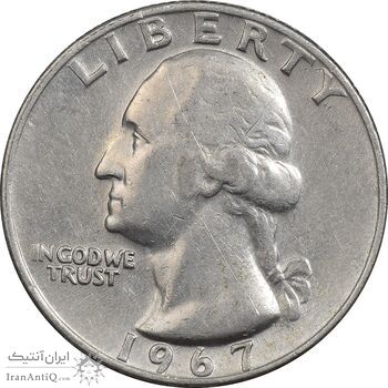 سکه کوارتر دلار 1967 واشنگتن - EF40 - آمریکا سکه کوارتر دلار 1967 واشنگتن - EF40 - آمریکا