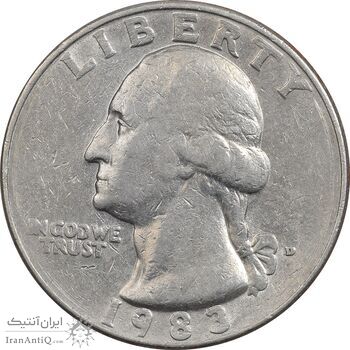 سکه کوارتر دلار 1983D واشنگتن - EF40 - آمریکا