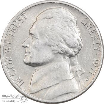 سکه 5 سنت 1971D جفرسون - EF40 - آمریکا