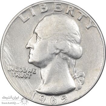 سکه کوارتر دلار 1965 واشنگتن - EF40 - آمریکا سکه کوارتر دلار 1965 واشنگتن - EF40 - آمریکا