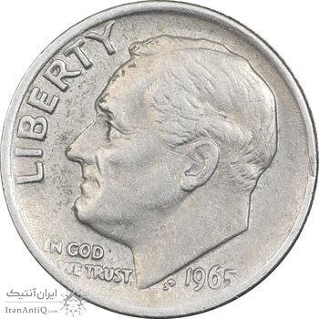 سکه 1 دایم 1965 روزولت - EF40 - آمریکا سکه 1 دایم 1965 روزولت - EF40 - آمریکا
