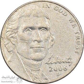 سکه 5 سنت 2006D جفرسون - EF40 - آمریکا